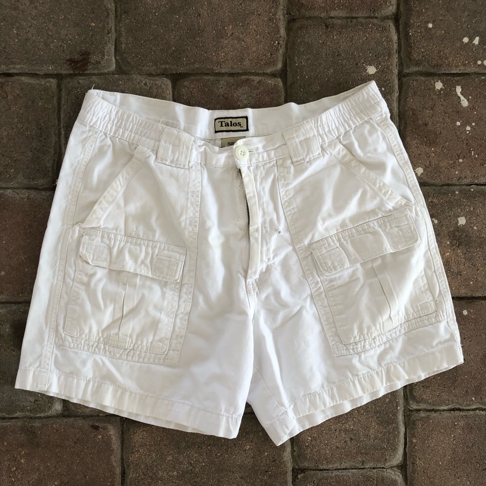 Talos Shorts Men Utility Mens 36 White Pockets Hiking Outdoor Vtg